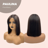 JBEXTENSION 10 Inches Bob Cut Soft Black Straight Pre-Cut Frontlace Wig PAULINA