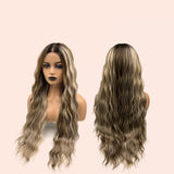 JBEXTENSION 30 Inches Long Body Wave Mix Silver Blonde Frontlace Glueless Wig GILLIAN SILVER BLONDE