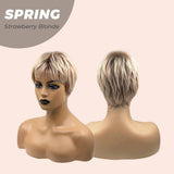 JBEXTENSION Pixie Cut Strawberry Blonde Peach Fashion Women Wig SPRING STRAWBERRY BLONDE