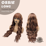 JBEXTENSION 28 Inches Scalpiana Long Wave Toasted Sienna 3.5X4 Hard Silky Top Natural Scalp Effect Wig with Bangs OSSIE LONG - TOASTED SIENNA