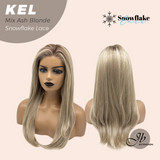 JBEXTENSION 22 Inches Mix Ash Blonde Pre-Cut Snowflake Lace Frontlace Glueless Wig KEL MIX ASH BLONDE【PERMATEASE】