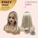 JBEXTENSION STACY MONO Monofilament Handmade Wig 6X5 Full Monofilament Hand Tied Top Wig 18 Inches Ash Blonde Mono Lace Wig with Anti-slip Silicone Strips Glueless Wig STACY MONO - ASH BLONDE【BENDY EAR TABS】
