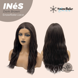 JBEXTENSION 22 Inches Dark Brown Pre-Cut Snowflake Lace Frontlace Glueless Wig INéS DARK BROWN【PERMATEASE】