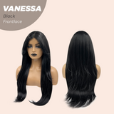 JBEXTENSION 26 Inches Curly Black Pre-Cut Frontlace Wig VANESSA BLACK