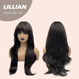 JBEXTENSION 26 Inches Tea Black Darkest Brown Curly 3.5X4 Hard Silky Top Natural Scalp Effect Wig LILLIAN