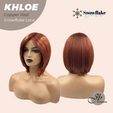 [PRE-ORDER] HOT OF SEASON - 12 Inches Bob Cut Copper Red Pre-Cut Snowflake Lace Frontlace Glueless Wig KHLOE COPPER RED【PERMATEASE】