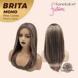 JBEXTENSION BRITA MONO Monofilament Handmade Wig 6X5 Full Monofilament Hand Tied Top Wig 22 Inches Pine Cones Mono Lace Wig Glueless Wig BRITA MONO - PINE CONES【BENDY EAR TABS】