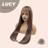 JBEXTENSION 24 Inches Camel Pink Wig with Bangs LUCY CAMEL PINK