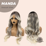 JBEXTENSION 26 pulgadas mezcla rubia con onda corporal de raíz oscura con flequillo MANDA