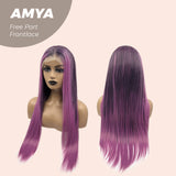 JBEXTENSION 30 Inches Fushia Straight Lace Front Wig.Pre Plucked 13*4 HD Transparent Lace Frontal Handmade Futura Fiber Swiss Lace Synthetic Fiber No Cut Lace Wig AMYA