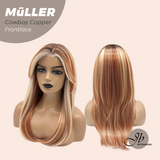 JBEXTENSION Peluca de encaje frontal para mujer de longitud media marrón de 22 pulgadas ROBY 150% de densidad