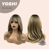 JBEXTENSION 18 Inches Hush Cut Mix Blonde Wig With Bangs YOSHI MIX BLONDE