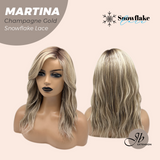 [PRE-ORDER] JBEXTENSION 17 Inches Wave Champagne Gold Pre-Cut Side Part Snowflake Lace Frontlace Glueless Wig MARTINA CHAMPAGNE GOLD【BENDY EAR TABS】