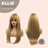 JBEXTENSION 26 Inches Strawberry Blonde Wolf Cut 3.5X4 Hard Silky Top Natural Scalp Effect Wig With Bangs ELLIE STRAWBERRY BLONDE Silk Top