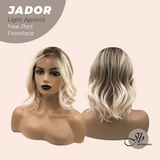 JBEXTENSION 10 Inches Light Apricot Curly Lace Front Wig.Pre Plucked 13*3 HD Transparent Lace Frontal Handmade Futura Fiber Swiss Lace Synthetic Fiber Glueless Wig JADOR LIGHT APRICOT