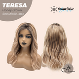[PRE-ORDER] JBEXTENSION 18 Inches Honey Brown Pre-Cut Snowflake Lace Frontlace Glueless Wig TERESA HONEY BROWN【PERMATEASE】【BENDY EAR TABS】- M/L