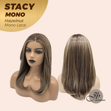 JBEXTENSION STACY MONO Monofilament Handmade Wig 6X5 Full Monofilament Hand Tied Top Wig 18 Inches Hazelnut Mono Lace Wig with Anti-slip Silicone Strips Glueless Wig STACY MONO - HAZELNUT【BENDY EAR TABS】