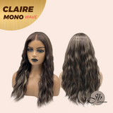 JBEXTENSION CLAIRE MONO WAVE Partial Monofilament Wig 22 Inches Brown With Highlight Partial Mono Lace Glueless Wig CLAIRE MONO-WAVE【BENDY EAR TABS】