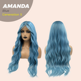 JBEXTENSION GENERATION FIVE 28 Inches Blue Long Wave Wig AMANDA G5 BLUE