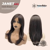 JBEXTENSION 19 Inches Dark Brown Pre-Cut Arc Snowflake Lace Frontlace Glueless Wig JANET DARK BROWN【BENDY EAR TABS】