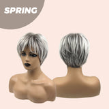 HOT OF SEASON - 8 Inches Pixie Cut Silver Fashion Women Wig SPRING