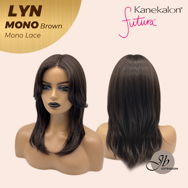 JBEXTENSION LYN MONO Partial Monofilament Wig 17 Inches Brown Partial Mono Lace Glueless Wig LYN MONO BROWN【BENDY EAR TABS】
