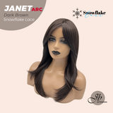JBEXTENSION 19 Inches Dark Brown Pre-Cut Arc Snowflake Lace Frontlace Glueless Wig JANET DARK BROWN【BENDY EAR TABS】