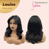 JBEXTENSION LOUISE MONO Full Monofilament Wig 16 Inches Jet Black Curly Full Mono Lace Glueless Wig LOUISE MONO