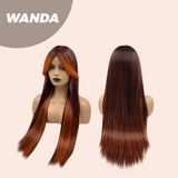 JBEXTENSION 30 Inches Copper Straight Wig With Bangs WANDA