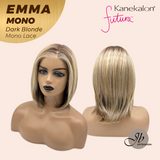 JBEXTENSION EMMA MONO Monofilament Handmade Wig 6X5 Full Monofilament Hand Tied Top Wig 14 Inche Dark Blonde Mono Lace Wig With Anti-slip Silicone Strips Glueless Wig EMMA MONO DARK BLONDE【BENDY EAR TABS】