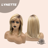 JBEXTENSION 14 Inches Honey Blonde Women Fashion Full Machine Wig LYNETTE【PLUS PERMATEASE】【BENDY EAR TABS】