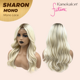 [PRE-ORDER] JBEXTENSION SHARON MONO Full Monofilament Wig 20 Inches Platinum Blonde With Dark Root Wave Mono Lace Wig With Anti-slip Silicone Strips Glueless Wig SHARON MONO