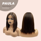 [PRE-ORDER] JBEXTENSION 12 Inches Bob Cut Chocolate Brown Straight Pre-Cut Frontlace Wig PAULA DARK BROWN