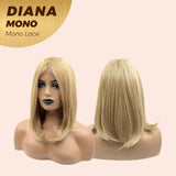 JBEXTENSION DIANA MONO Full Monofilament Wig 12 Inches Blonde Color Full Mono Lace Wig DIANA MONO