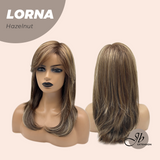 JBEXTENSION 18 Inches Hazelnut Blonde Highlight Curly Women Fashion Full Machine Wig With Bangs LORNA HAZELNUT【PLUS PERMATEASE】