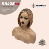 JBEXTENSION 12 Inches Bob Cut Sunset Blush Pre-Cut Arc Snowflake Lace Frontlace Glueless Wig KHLOE ARC - SUNSET BLUSH【BENDY EAR TABS】