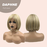 [PRE-ORDER] JBEXTENSION DAPHNE 10 Inches Bob Cut Blonde Monofilament Wig Handmade Futura Fiber Swiss Lace Synthetic Fiber Wig Handmade Full Lace Wig DAPHNE