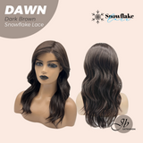 JBEXTENSION 19 Inches Curly Dark Brown Pre-Cut Side Part Snowflake Lace Frontlace Glueless Wig DAWN SNOWFLAKE - DARK BROWN【BENDY EAR TABS】