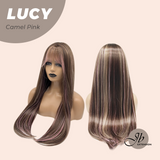 JBEXTENSION 24 Inches Camel Pink Wig with Bangs LUCY CAMEL PINK