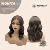JBEXTENSION 16 Inches Brown Pre-Cut 13X6 Free Part Snowflake Lace Frontlace Glueless Wig MONICA PRO - BROWN【BENDY EAR TABS】