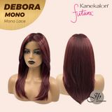 HOT OF SEASON - DEBORA MONO Monofilament Handmade Wig 6X5 Full Monofilament Hand Tied Top Wig 20 Inches Dark Red Mono Lace Wig With Anti-slip Silicone Strips Glueless Wig DEBORA MONO