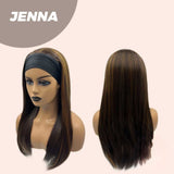 JBEXTENSION 22 Inches Brown With Highlight Headband Wig JENNA