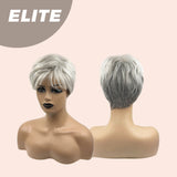 JBEXTENSION Pixie Cut Silver Fashion Women Man Wig ELITE