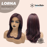 JBEXTENSION 18 Inches Red Purple Highlight Curly Pre-Cut Snowflake Lace Frontlace Glueless Wig LORNA SNOWFLAKE RED PURPLE HIGHLIGHT【PLUS PERMATEASE】【BENDY EAR TABS】