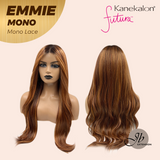 JBEXTENSION EMMIE MONO Monofilament Handmade Wig 6X5 Full Monofilament Hand Tied Top Wig 26 Inches Auburn Curly Mono Lace Wig With Anti-slip Silicone Strips Glueless Wig EMMIE MONO