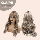 JBEXTENSION 22 Inches Scalpiana Rome Blonde 3.5X4 Hard Silky Top Natural Scalp Effect Women Wig with Bangs CLAIRE SILKY TOP - ROME BLONDE