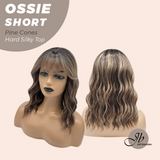 JBEXTENSION 14 Inches Scalpiana Wave Pine Cones 3.5X4 Hard Silky Top Natural Scalp Effect Wig with Bangs OSSIE SHORT - PINE CONES