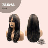 JBEXTENSION 24 Inches Wolf Cut Black Women Wig With Bangs TASHA BLACK