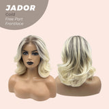 JBEXTENSION 10 Inches Light Blonde Curly Lace Front Wig.Pre Plucked 13*4 HD Transparent Lace Frontal Handmade Futura Fiber Swiss Lace Synthetic Fiber Pre-Cut Lace Wig JADOR GOLD