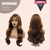 JBEXTENSION 26 Inches Copper Curly Fiber X, Tangle Less Pre-Cut Free Part Frontlae Glueless Wig WINNIE